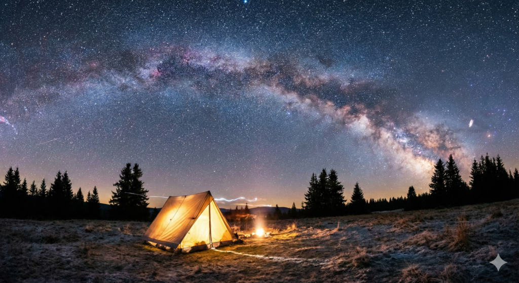 薄い布一枚で、星空と寝る (Lightweight Tent)