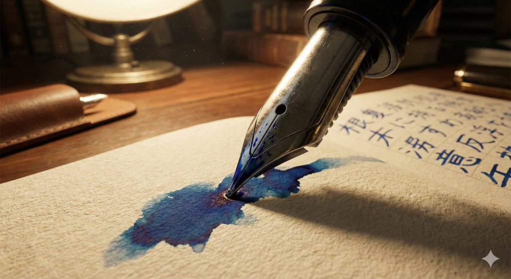 インクの滲みは、思考の足跡 (Fountain Pen)